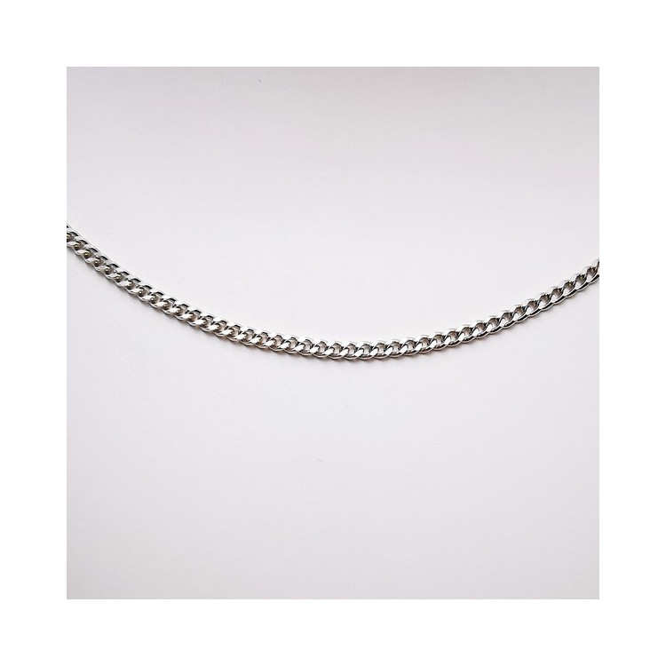 Chaîne 40 cm Or Blanc 750 - 18 carats Maille Gourmette 3.65 grammes