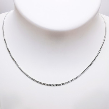 Chaîne 40 cm Or Blanc 750 - 18 carats Maille Gourmette 3.65 grammes
