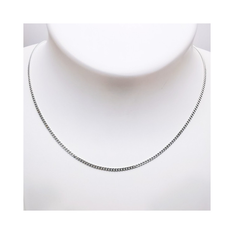 Chaîne 40 cm Or Blanc 750 - 18 carats Maille Gourmette 3.65 grammes