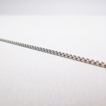 Chaîne 40 cm Or Blanc 750 - 18 carats Maille Gourmette 3.65 grammes