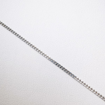 Chaîne 40 cm Or Blanc 750 - 18 carats Maille Gourmette 3.65 grammes