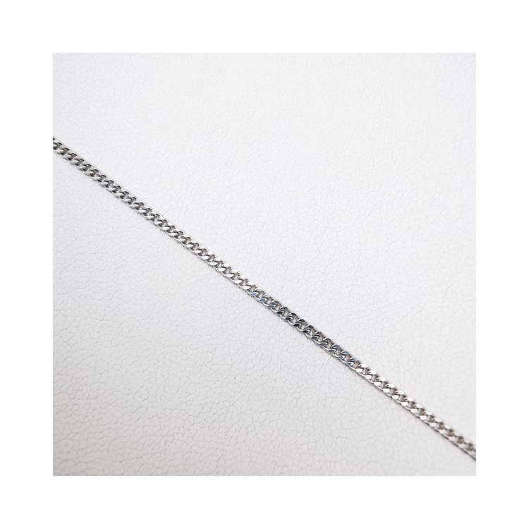 Chaîne 40 cm Or Blanc 750 - 18 carats Maille Gourmette 3.65 grammes