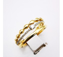 Alliance "triade d'amour" Diamants Or Jaune 750 - 18 carats