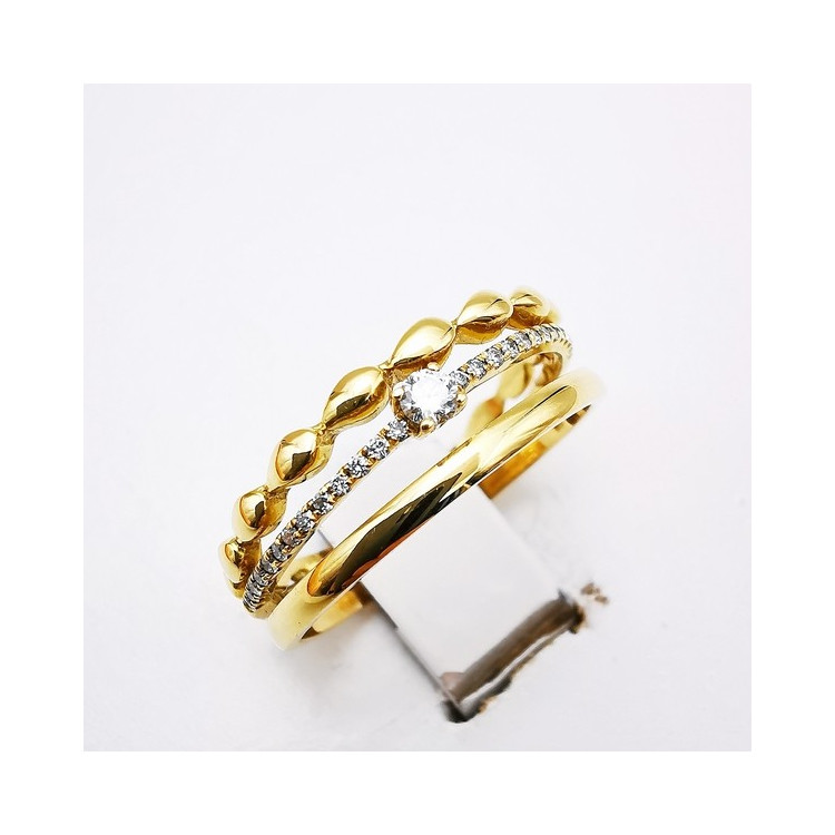 Alliance "triade d'amour" Diamants Or Jaune 750 - 18 carats