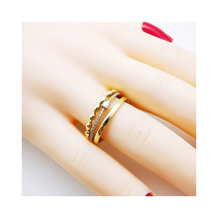 Alliance "triade d'amour" Diamants Or Jaune 750 - 18 carats