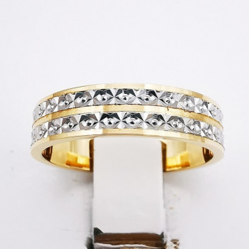 Alliance Diamantée Bicolore Jaune et Blanc Or 750 - 18 carats