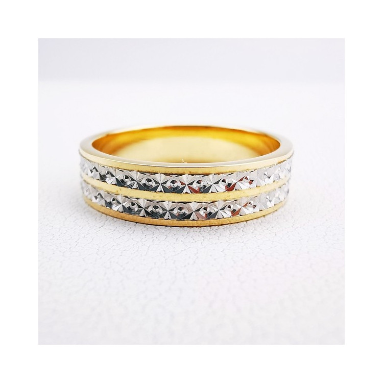 Alliance Diamantée Bicolore Jaune et Blanc Or 750 - 18 carats
