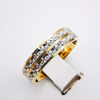Alliance Diamantée Bicolore Jaune et Blanc Or 750 - 18 carats