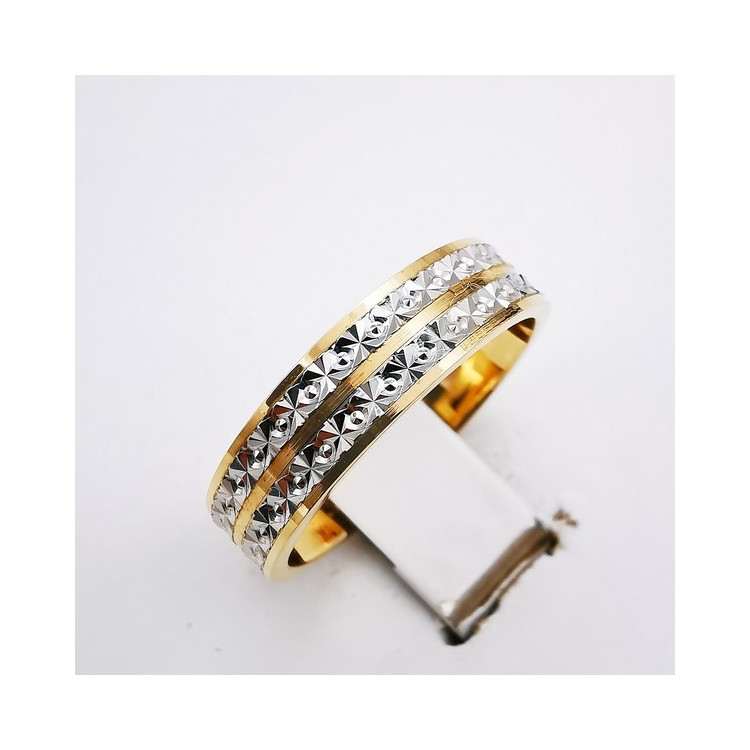 Alliance Diamantée Bicolore Jaune et Blanc Or 750 - 18 carats