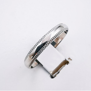 Alliance Bords Perlés Or Blanc 750 - 18 carats