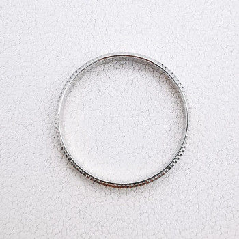 Alliance Bords Perlés Or Blanc 750 - 18 carats