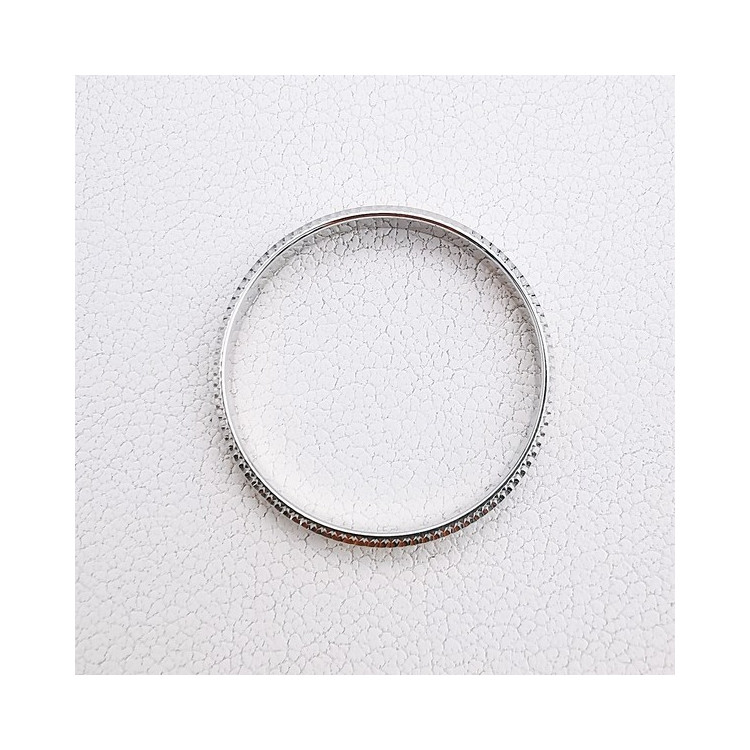 Alliance Bords Perlés Or Blanc 750 - 18 carats