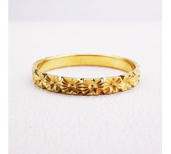 Alliance "Happiness" Ciselée Or Jaune 750 - 18 carats