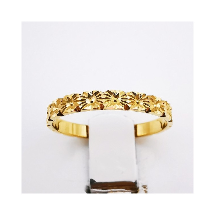 Alliance "Happiness" Ciselée Or Jaune 750 - 18 carats