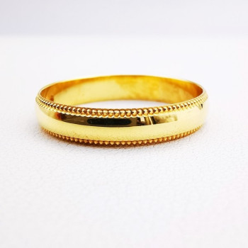 Alliance Bords Perlés 4 mm Or Jaune 750 - 18 carats