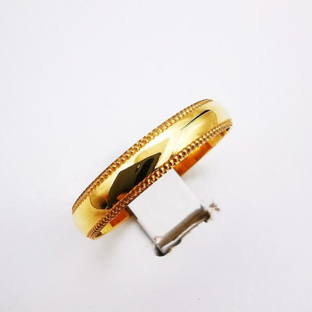 Alliance Bords Perlés 4 mm Or Jaune 750 - 18 carats