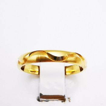 Alliance Ciselée Vagues Or Jaune 750 - 18 carats