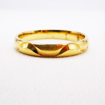 Alliance Ciselée Vagues Or Jaune 750 - 18 carats