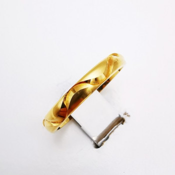 Alliance Ciselée Vagues Or Jaune 750 - 18 carats