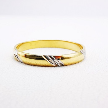 Alliance Liserés Bicolore Or Jaune et Or Blanc 750 - 18 carats