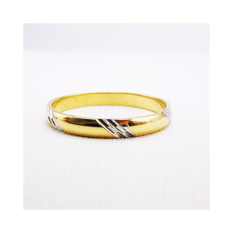 Alliance Liserés Bicolore Or Jaune et Or Blanc 750 - 18 carats