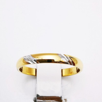 Alliance Liserés Bicolore Or Jaune et Or Blanc 750 - 18 carats