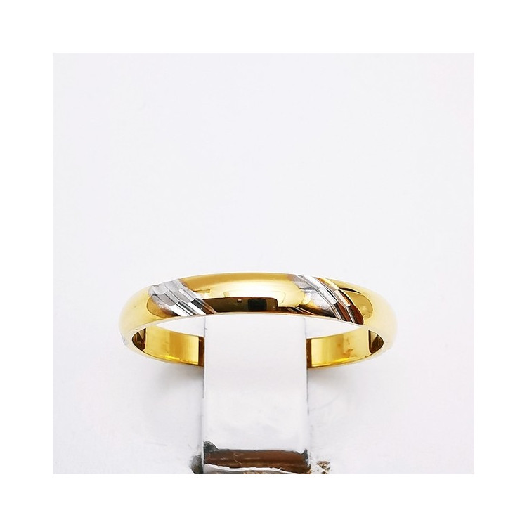 Alliance Liserés Bicolore Or Jaune et Or Blanc 750 - 18 carats