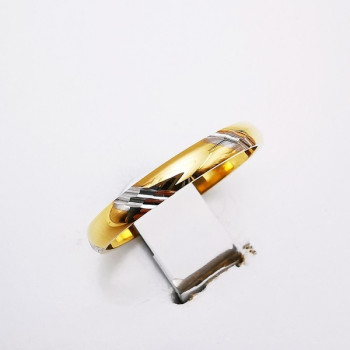 Alliance Liserés Bicolore Or Jaune et Or Blanc 750 - 18 carats