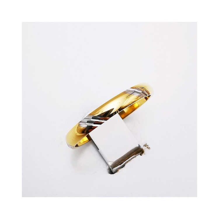 Alliance Liserés Bicolore Or Jaune et Or Blanc 750 - 18 carats