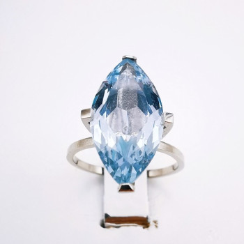 Bague Spinelle synthétique Or Blanc 750 - 18 carats (Bijou d'occasion)