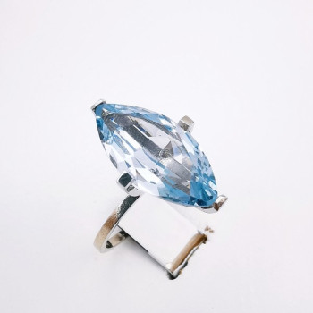 Bague Spinelle synthétique Or Blanc 750 - 18 carats (Bijou d'occasion)