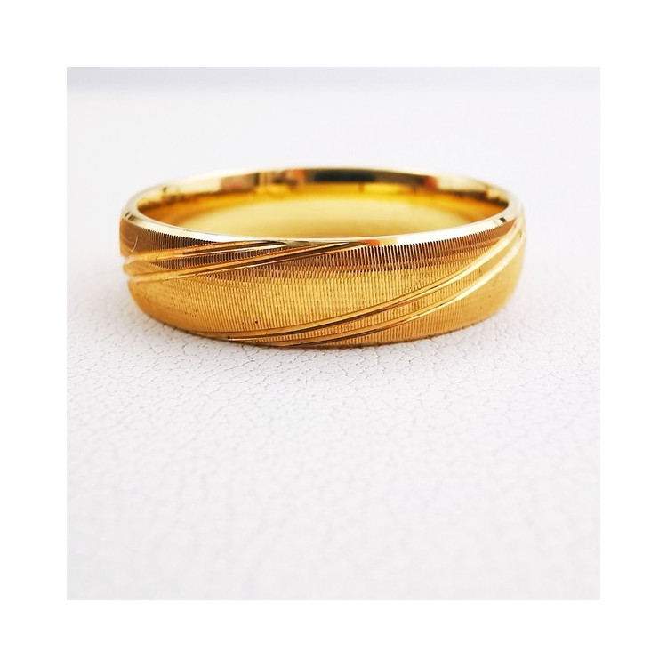 Alliance "Diagonale Nacrée" Or Jaune  750 - 18 carats