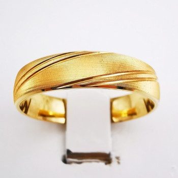 Alliance "Diagonale Nacrée" Or Jaune  750 - 18 carats