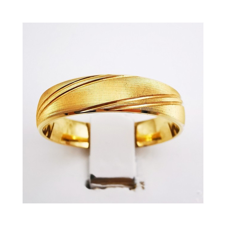 Alliance "Diagonale Nacrée" Or Jaune  750 - 18 carats