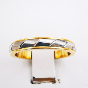 Alliance Ciselée Bicolore Or Jaune et Blanc 750 - 18 carats