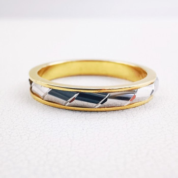 Alliance Ciselée Bicolore Or Jaune et Blanc 750 - 18 carats