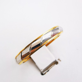 Alliance Ciselée Bicolore Or Jaune et Blanc 750 - 18 carats