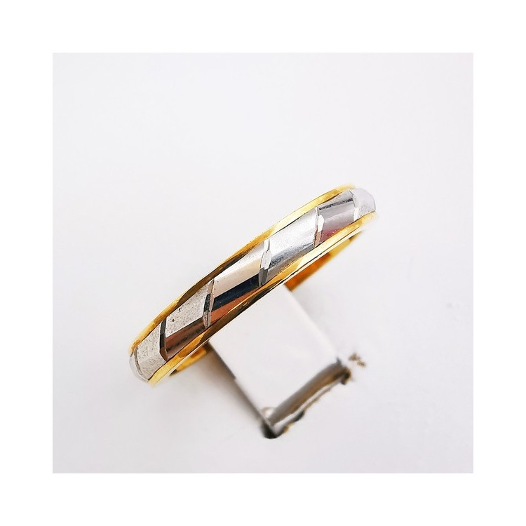 Alliance Ciselée Bicolore Or Jaune et Blanc 750 - 18 carats