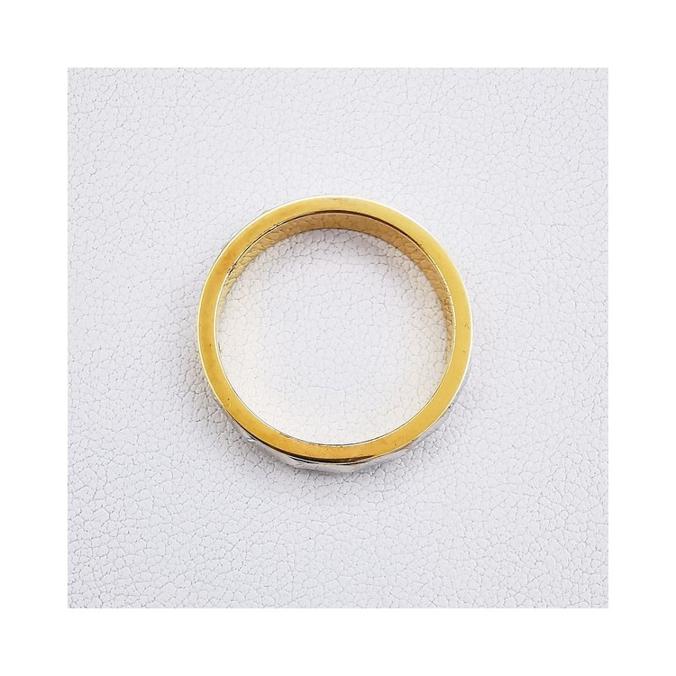 Alliance Ciselée Bicolore Or Jaune et Blanc 750 - 18 carats