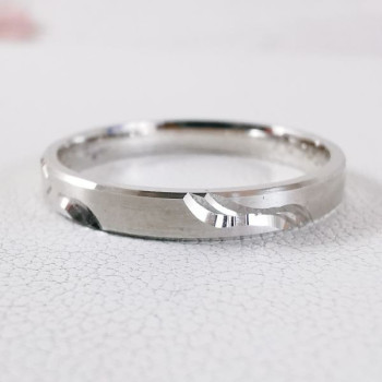 Alliance Ciselée Or Blanc 750 - 18 carats