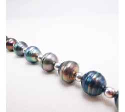 Collier de Perles de Tahiti Cerclées Or blanc 750 - 18 carats (Bijou d'occasion)