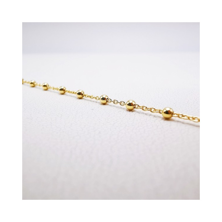 Bracelet chaîne boules Or Jaune 750 - 18 carats
