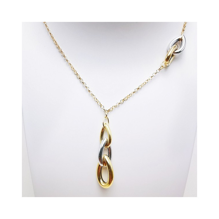 Collier Motifs Gouttes Bicolore Or 750 - 18 carats
