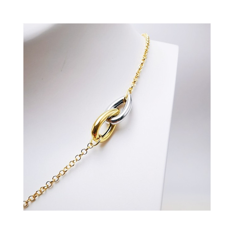 Collier Motifs Gouttes Bicolore Or 750 - 18 carats