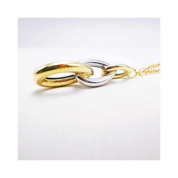 Collier Motifs Gouttes Bicolore Or 750 - 18 carats