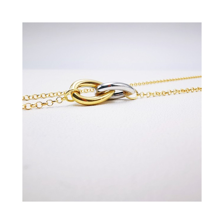 Collier Motifs Gouttes Bicolore Or 750 - 18 carats