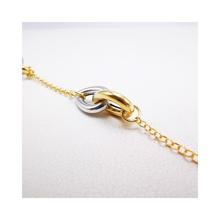 Bracelet Motifs Gouttes Bicolore Or 750 - 18 carats