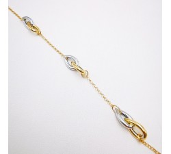 Bracelet Motifs Gouttes Bicolore Or 750 - 18 carats
