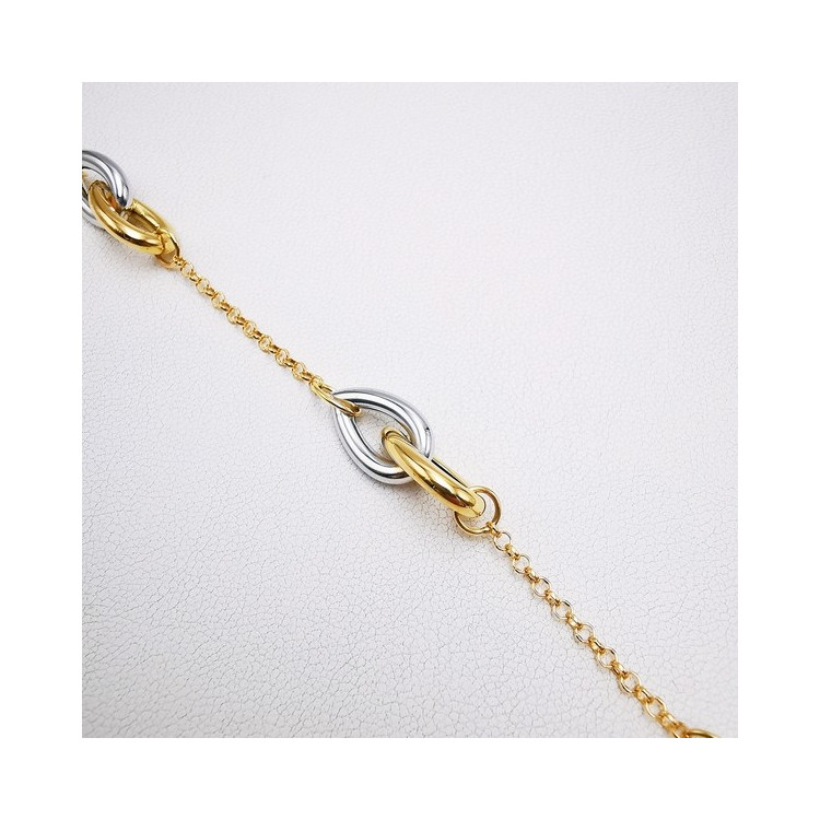 Bracelet Motifs Gouttes Bicolore Or 750 - 18 carats