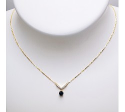Collier Saphir Diamants Or Jaune 750 - 18 carats